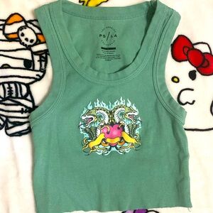 Green Pacsun cropped tank